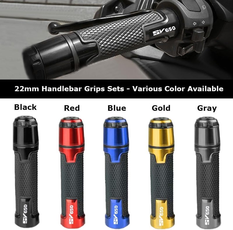 FREAXLL 22mm 7/8" Motorcycle Handlebar Grip Ends Set for S.uzuki SV650 SV 650 SV650X SV650S 2000-2024 V-Strom 650 1000 DL650 DL1000(Black) - Image 5